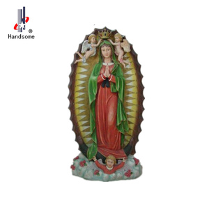 5 Zoll Porzellan Farbe Unsere Liebe Frau von Guadalupe Harz Antike katholische religiöse Statuen zum Verkauf - Product Image 3