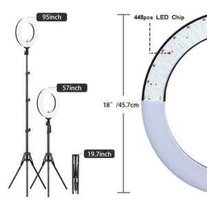 ZOMEI 18 INÇ 2700-5500 K FOTOĞRAFÇıLıK 448 LEDS HALKA LAMBA 58 W SELFIE TAŞıNABILIR FLAŞ ıŞıĞı