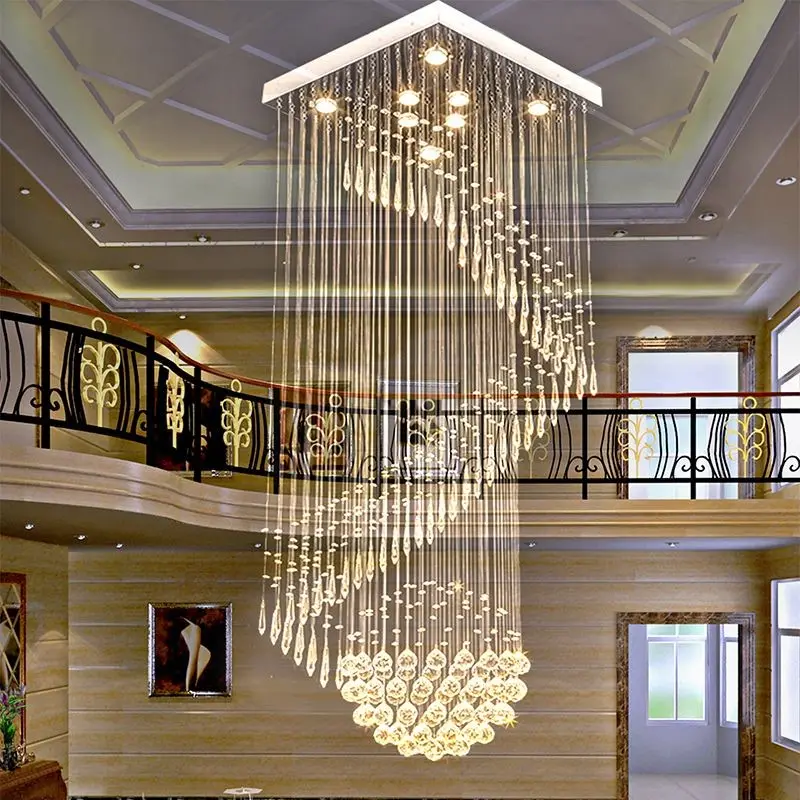 luxury modern classic hotel application lobby flush mount crystal chandeliers