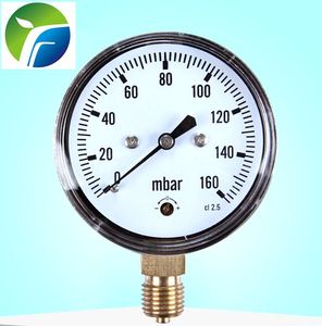 Medidor de pressão Feilte Y40-100 MM/inferior ou traseira de aço preto caso <span class=keywords><strong>1/4</strong></span> <span class=keywords><strong>NPT</strong></span> conexão 160 Mbar Manômetro - Product Image 1