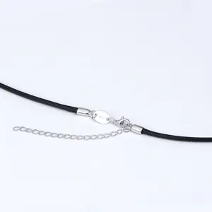 New Products 925 Sterling Silver Seal Of Solomon Pentagram Pendant Necklaces With Wax Cord Black Rope