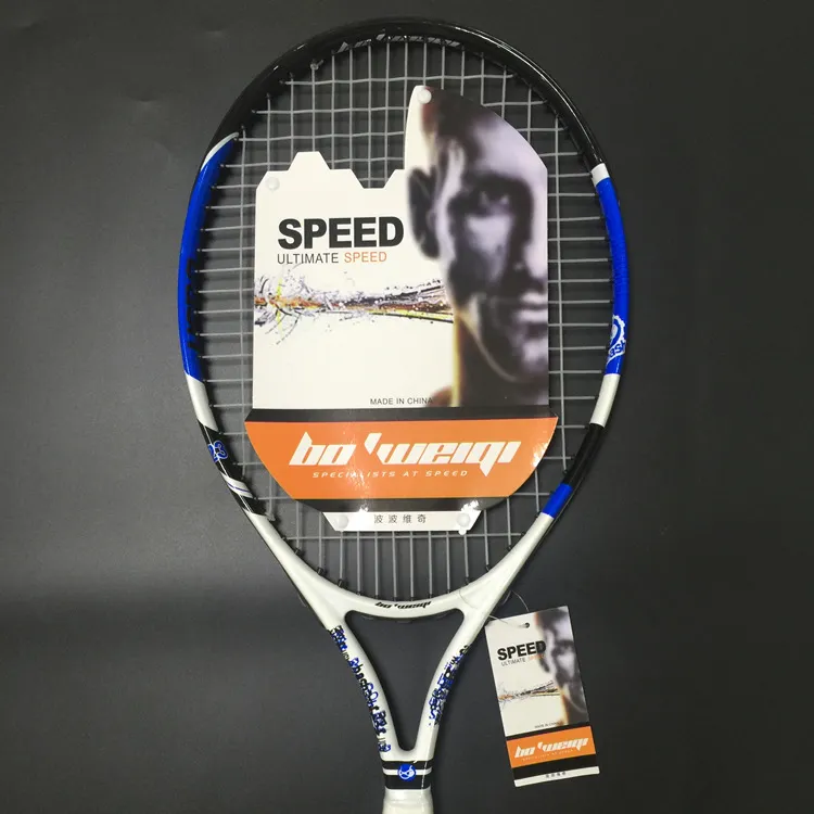 Raqueta de tenis personalizada para niños pequeños, raqueta de tenis de aluminio de carbono de 23 pulgadas, buena calidad, venta al por mayor