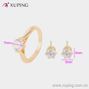 63753- Xuping Elegante 18k brinco & anel 2-pedaço conjunto de jóias mulheres - Product Image 2