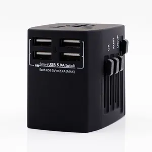 Worldplug universal travel adapter with 4 usb customised logo gifts electrical plugs sockets