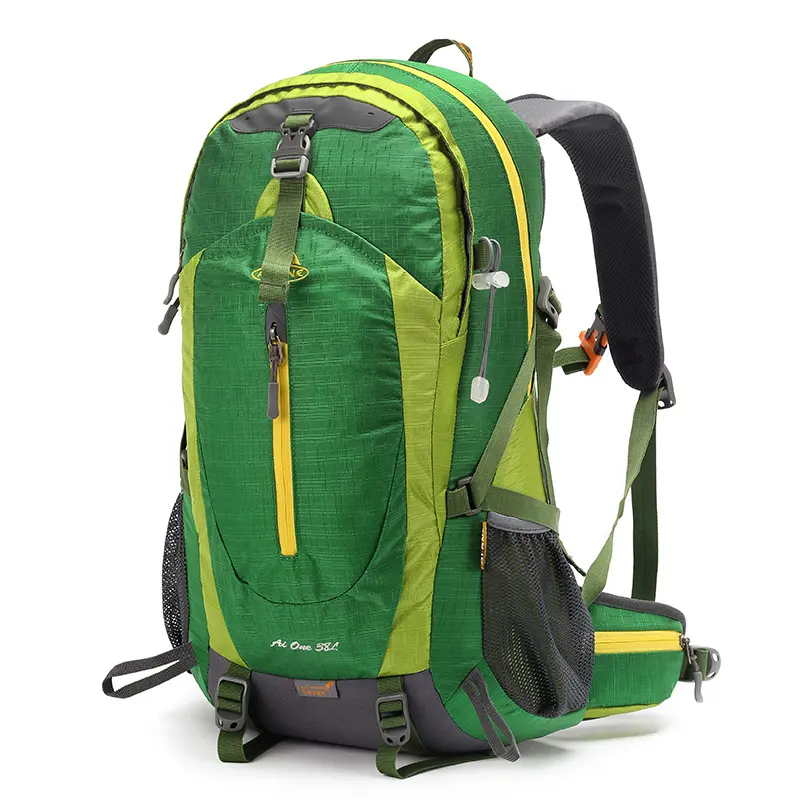 Mochila unissex de nylon com zíper, mochila externa para trilhas e esportes ao ar livre