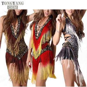 TONGYANG Sexy Cheap Latin Dance Dress Women Professional Latin Skirt Samba Dance Latin Salsa Dresses