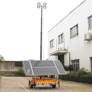 2807便携式户外照明塔太阳能LED照明塔拖车为建筑工地
