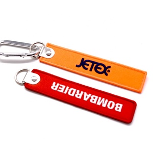 Tùy chỉnh thêu hai mặt Polyester Thẻ Hành Lý bền <span class=keywords><strong>Keychain</strong></span> để dễ dàng nhận dạng - Product Image 1