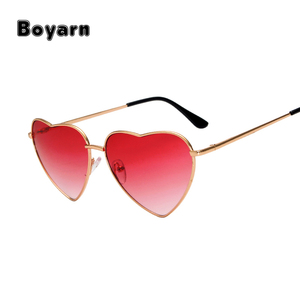 En forma de corazón <span class=keywords><strong>gafas</strong></span> de sol mujer metal lentes reflectantes moda estilo <span class=keywords><strong>gafas</strong></span> de sol hombres espejo nuevas frescas - Product Image 4