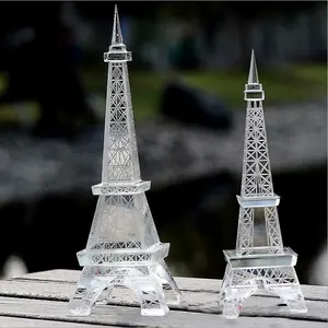 Hot Sale Custom clear Crystal glass Eiffel Tower model Figurines paperweight for souvenir and gifts