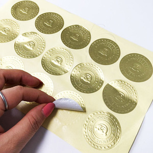 Hoge kwaliteit custom <span class=keywords><strong>logo</strong></span> reliëf goud folie stamped zelfklevende stickers - Product Image 4