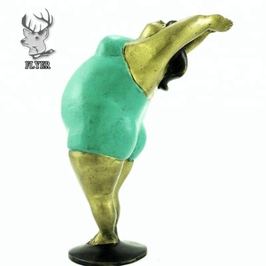 Magnifique sculpture grandeur nature en bronze représentant une femme corpulente en <span class=keywords><strong>yoga</strong></span>, à vendre - Product Image 4