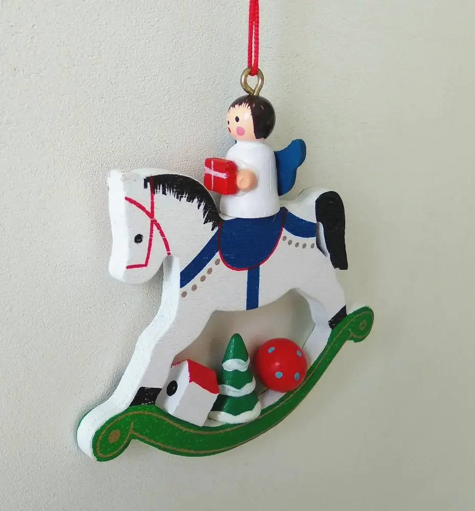 Деревянная лошадь, подвесные Рождественские елочные украшения, рождественские украшения