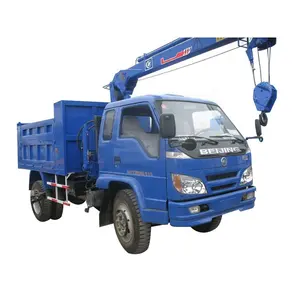 Grue de levage 4x2 pour voitures, petit camion à benne à basculer, bohème droit, 2 tonnes, grue de levage, expédition en chine