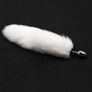Butt Plug anale Plug Anale In Acciaio Inox Reale Coda di Volpe Giocattoli Del Sesso Coda di Volpe Tappi di Testa Bondage Coda di Colore Bianco adulto BDSM Giocattoli - Product Image 4