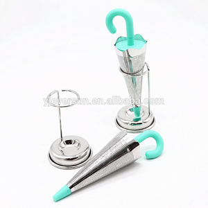 Colador de silicona de acero inoxidable con forma de paraguas para infusión de té, café, hierbas, especias, fabricante de filtros - Product Image 2