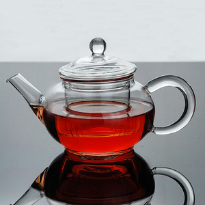 Handblown clear High Borosilicate Small Glass <strong>Teapot</strong> <strong>With</strong> <strong>Infuser</strong> - Product Image 6