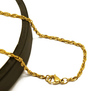 Al por mayor para <span class=keywords><strong>hombre</strong></span> al por mayor de joyas de <span class=keywords><strong>oro</strong></span> de 18k 316L de acero inoxidable Figaro <span class=keywords><strong>cadena</strong></span> collar - Product Image 4