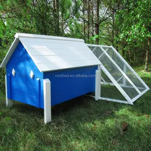 Blue Wooden Pets Cage Wholesale Customized Chicken Coops With Outdoor Run Hen Chicken Coop