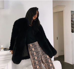Abrigo largo de piel de zorro Real para <span class=keywords><strong>mujer</strong></span>, moda de invierno, <span class=keywords><strong>2022</strong></span> - Product Image 5