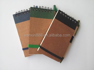 En çok satan A6 çevre dostu spiral ciltleme kraft kapak öğrenci not defteri ile tükenmez kalem - Product Image 2