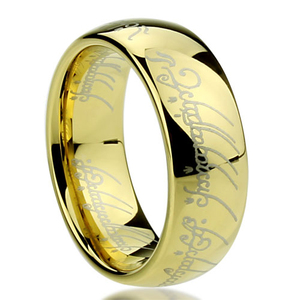 Joyería de titanio letras mágicas Señor de los anillos anillo de compromiso - Product Image 2