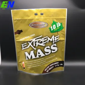 1kg Molke protein pulver Verpackung feuchtigkeit beständig Stand Up Druck verschluss beutel Doypack Reiß verschluss tasche