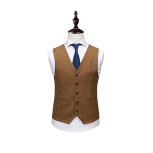 <span class=keywords><strong>Costume</strong></span> trois pièces à carreaux pour hommes, tenue décontractée britannique, <span class=keywords><strong>de</strong></span> style décontracté, pour le <span class=keywords><strong>mariage</strong></span>, avec boutons simples - Product Image 5