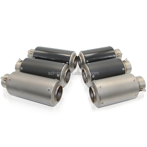 Vente en gros 60mm moto échappement silencieux d'échappement CBR600 R1 <span class=keywords><strong>R6</strong></span> Z750 Z800 MT07 Motocross hors route pièce de course - Product Image 1