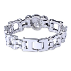 Cruz del hierro del acero inoxidable de los hombres y de la <span class=keywords><strong>cadena</strong></span> del cráneo de la motocicleta de la <span class=keywords><strong>bicicleta</strong></span> Pulsera - Product Image 2