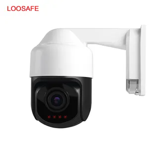 LOOSAFE Kamera Keamanan, Sistem Keamanan Kamera Cctv 1080P POE Luar Ruangan Tahan Air 4x Zoom Optik Ptz Penglihatan Malam