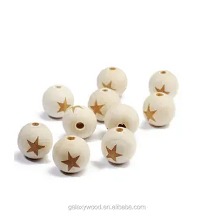 12 mm Laser Engraved wood round Beads