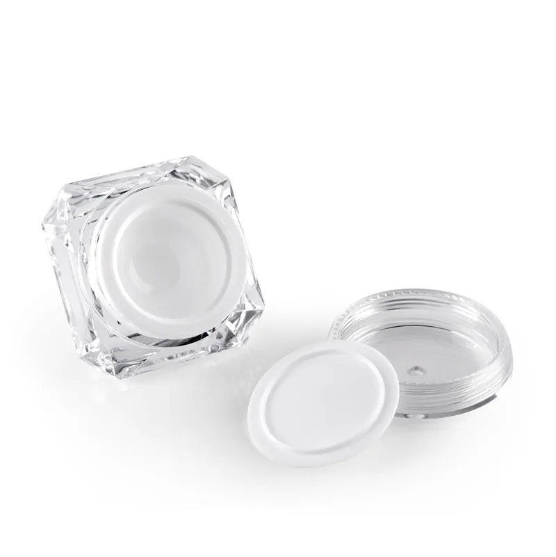 diamond shape hexagon acrylic cream jar green pet 5g 10g plastic cream jar