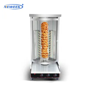 Neweek điện cửa kính rotary shawarma rang thịt máy