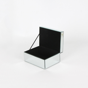 Boîte à bijoux de luxe en argent cristal diamant décor une couche velours à l'intérieur avec miroir en verre pour stockage ou mariage cadeau de mariage - Product Image 5
