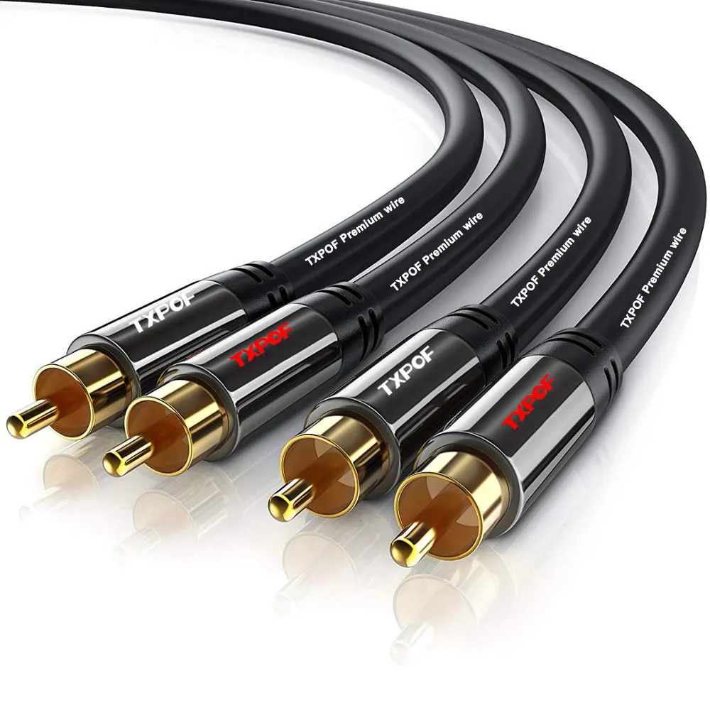 Hoge Kwaliteit Rca Audio Kabel 2 Rca Naar 2 Rca 24K Vergulde Zuurstof Gratis Afgeschermde Male Naar Mannelijke audio Kabel Pro Serie