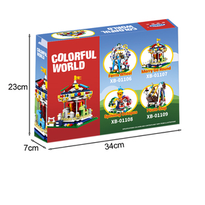 Xingbao ชุดอาคารสวนสนุก01107 Merry Go บล็อกกลม343ชิ้นประกอบสถาปัตยกรรมอาคารของเล่นสำหรับเด็ก DIY - Product Image 2