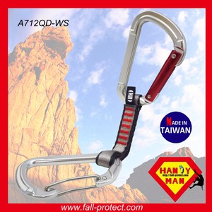 A712QD-SW CE EN12275 อลูมิเนียม 23kN ควิกดรูว์พร้อมตัวล็อคแบบลวดสำหรับปีนเขา - Product Image 3