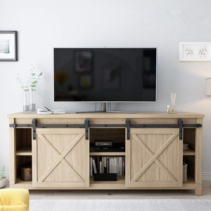 Perangkat Keras Pintu Geser Mini Pintu Ganda 6,6 Kaki, untuk Dudukan Kabinet TV - Product Image 1