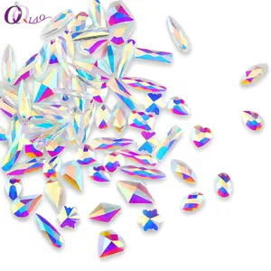 100 Stück Packung New Style Mix Form Lebendige Dekoration Glitter Glas Kristall AB 3D Nail Art Non Hotfix Strass