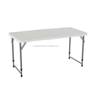 Tavolo Pieghevole Regolabile in Altezza 4', Tavolo Richiudibile con Doppio Piano, Tavolo Portatile per Campeggio e Pesca - Product Image 1