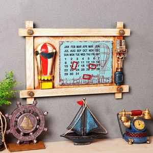 Calendario Perpetuo de Metal con Imanes Cuadrados para Fecha y Mes Modelo de Globo Aerostático para Decoración de Pared de Hogar, <span class=keywords><strong>Bar</strong></span> u Oficina Estilo <span class=keywords><strong>Vintage</strong></span> - Product Image 3