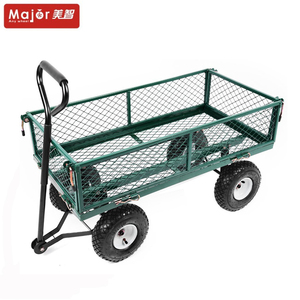 Chariot de jardin résistant de vente directe d'usine de la Chine avec le plateau en métal et la roue quatre gonflable - Product Image 3