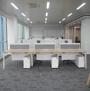 Mebel Modular Dimensi Khusus 6 Orang Meja Kantor Kecil Meja Kantor Tempat Kerja Alas