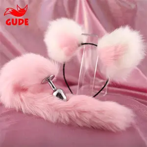 Edelstahl Pink Fox Schwanz Anal Butt Plug, Sexual Show Adult Produkte, SM Special Butt Plug Anal Stimulator für Frauen