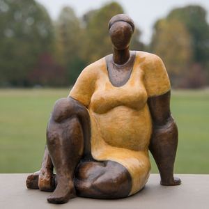 Hot Koop Metal Cast Levensgrote Outdoor Sculptuur Brons Zitten Vet Vrouw Standbeeld - Product Image 3