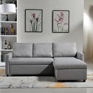 Dubaï L forme moderne Vente Chaude tissu d'ameublement sillones canapé salon meubles table console avec miroir