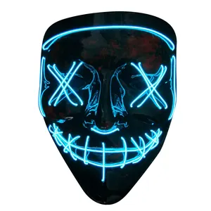 Transparent blue luminous mask, Halloween Cosplay party can be used, source manufacturers spot direct sales