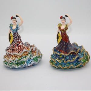 Figuritas de resina para decoración del hogar, figurita de mosaico español de recuerdo, bailarina de España - Product Image 3