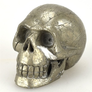 Nhà sản xuất quà tặng giáng sinh 5.2 "Pyrite khắc pha lê Skull - Product Image 1